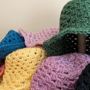 Dusty Rose Crochet Bucket Hat Crochet by me (Gwen B)